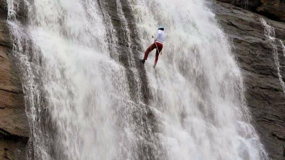 Waterfall Rappelling in Madap Waterfalls